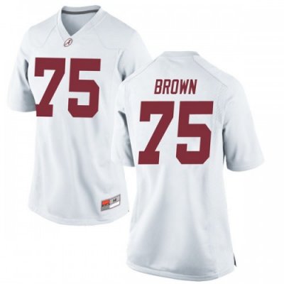 Women's Alabama Crimson Tide #75 Tommy Brown White Replica NCAA College Football Jersey 2403DFYE1